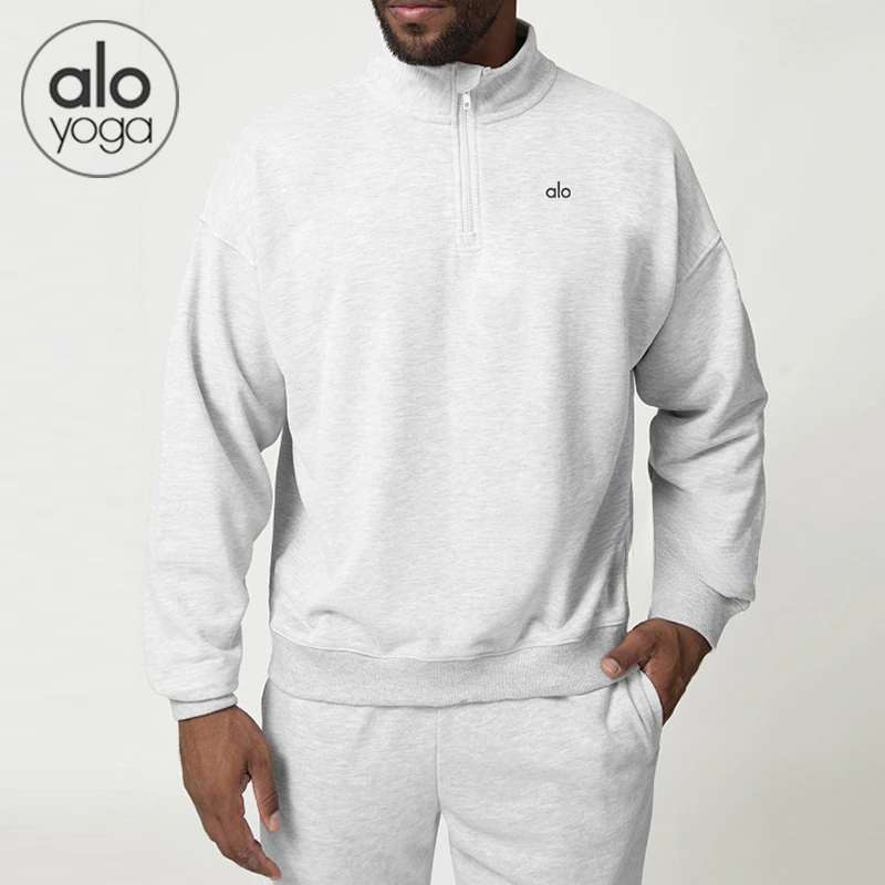 alo 卫衣男欧美跨境拉链运动休闲秋冬跑步上衣长袖外套训练健身服