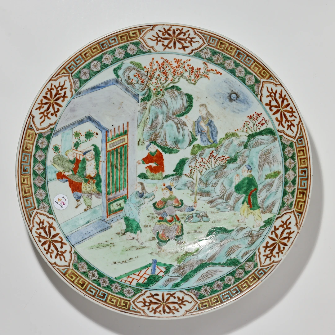 【预展专用】6215清晚期·广彩人物故事大盘