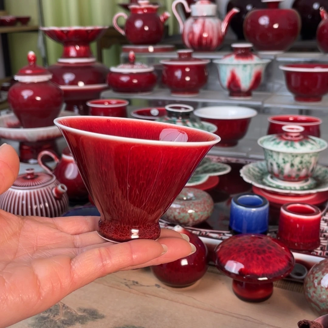 景德镇原矿釉高脚斗笠