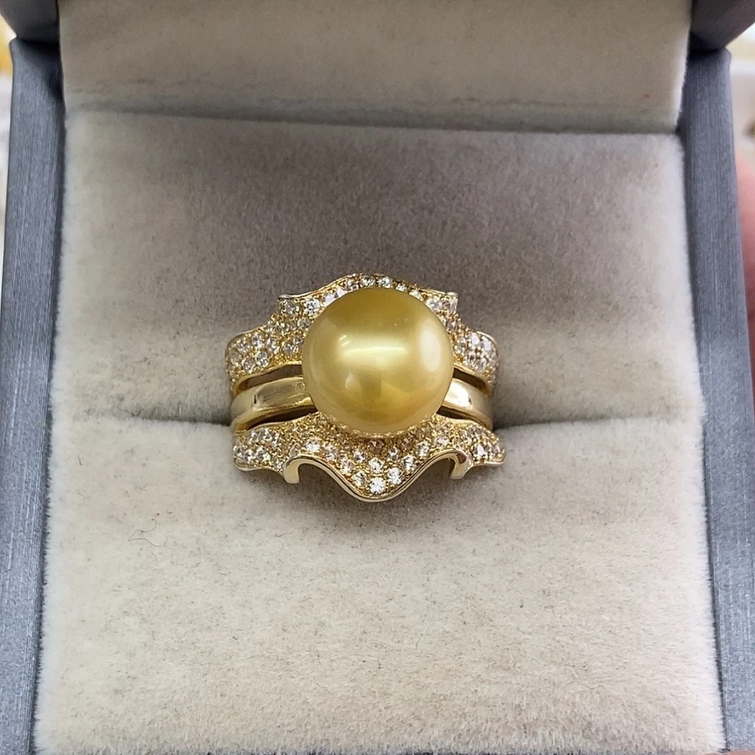 海水珍珠戒指银S925镶嵌