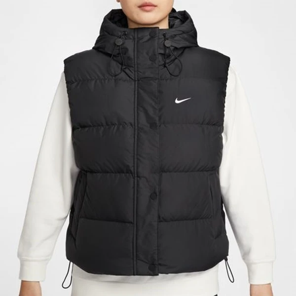 NIKE/耐克女子 Therma-FIT 黑色拒水羽绒宽松连帽马甲-IH1010-010