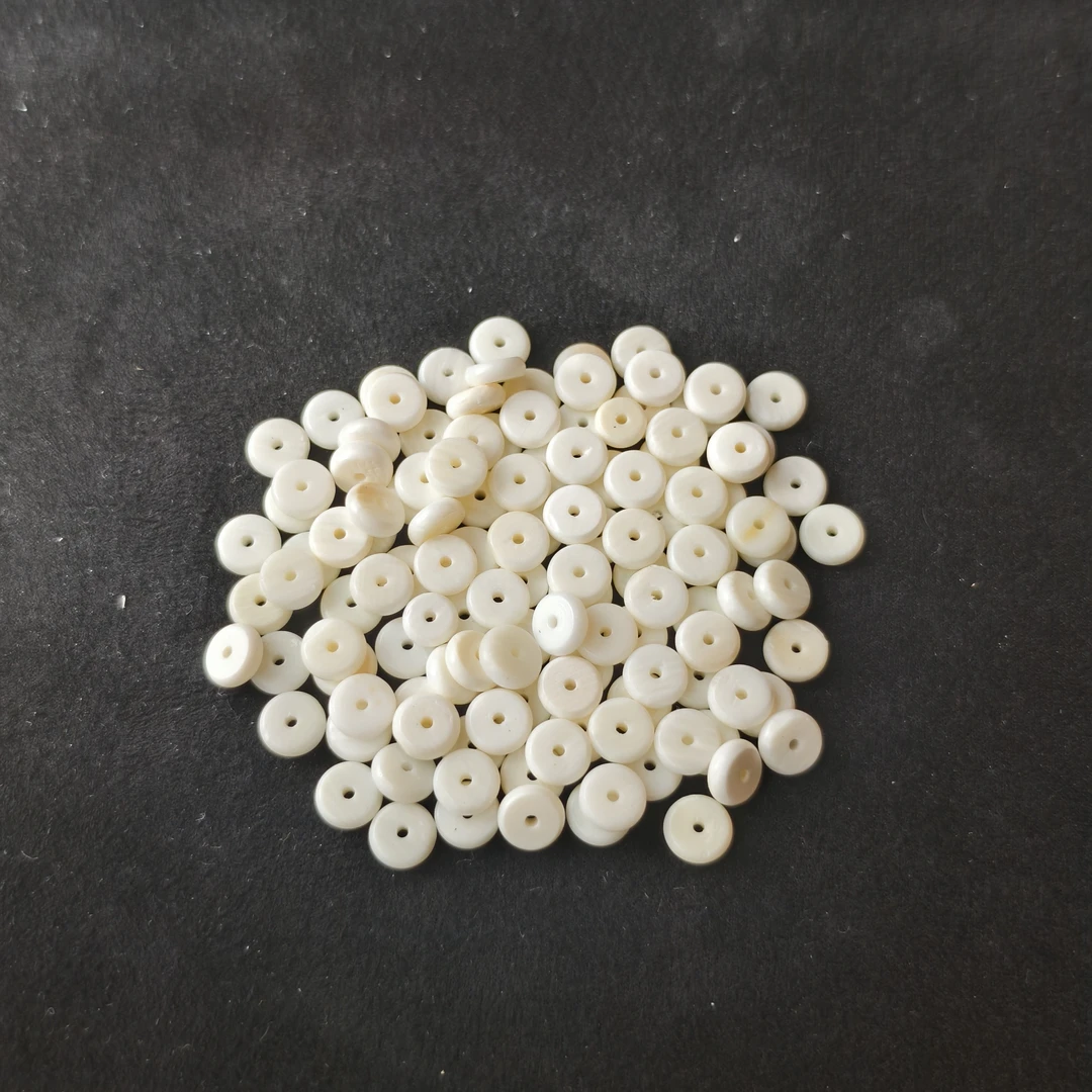 【马老师】约6mm猛犸牙算盘珠十颗装 多样性发一