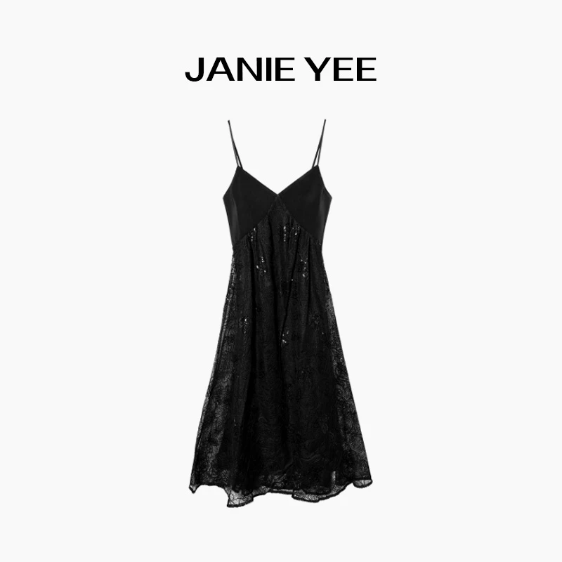 Janie Yee"女神裙" 定制款珠片绣气质显瘦连衣裙女 24A0175