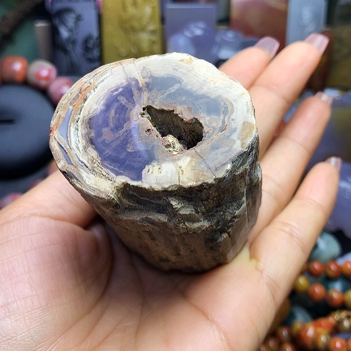 硅化玉未镶嵌吊坠(不含链)年轮树墩