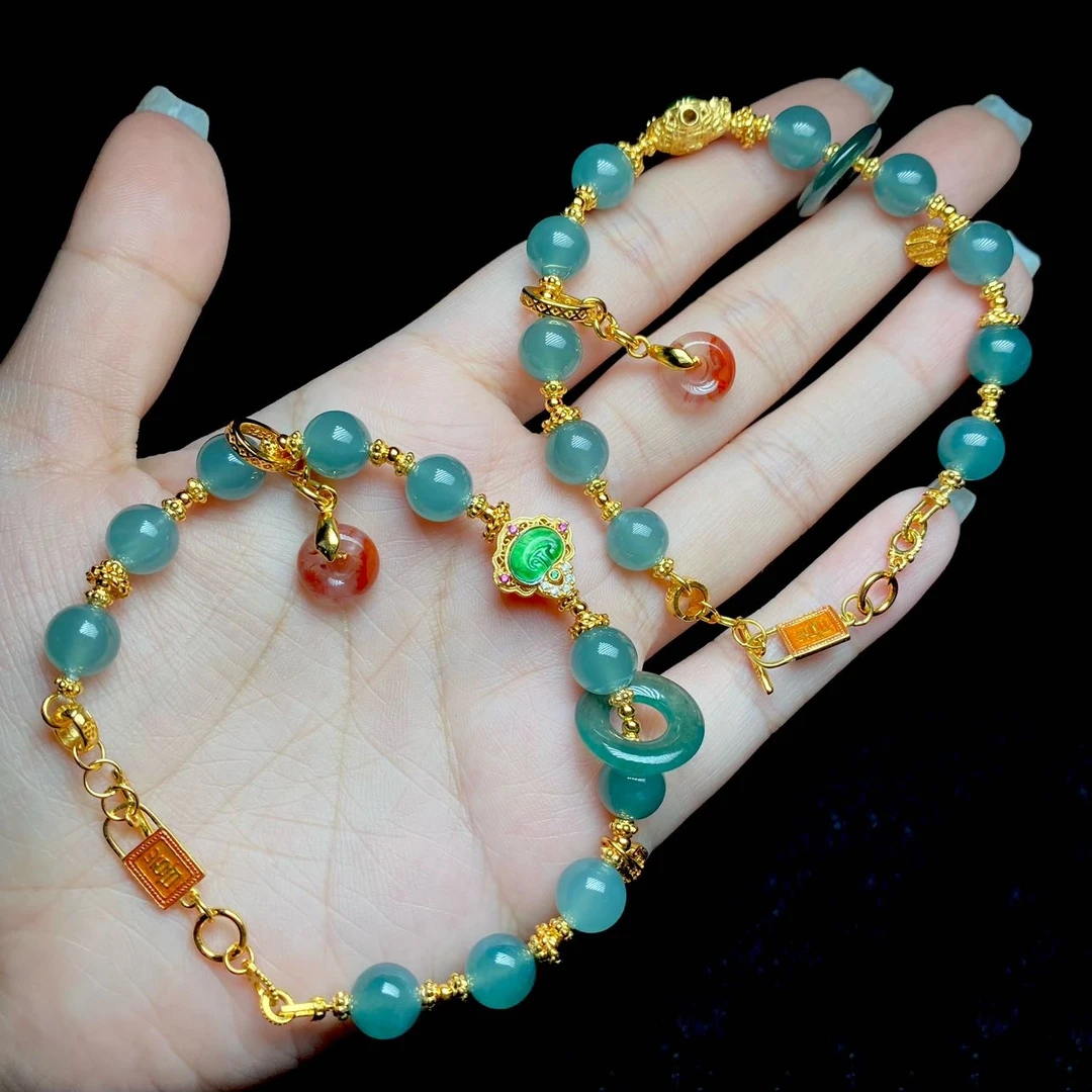 【云上好物】7 DS48050-翡翠DIY单圈手链-多样性发其一-7mm（JG）