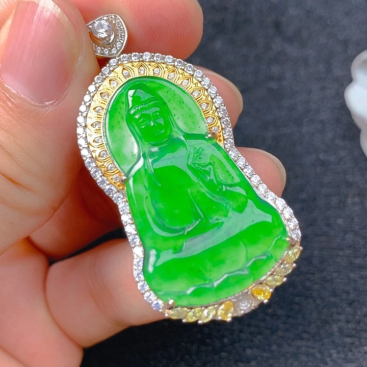 翡翠银S925镶嵌颈饰