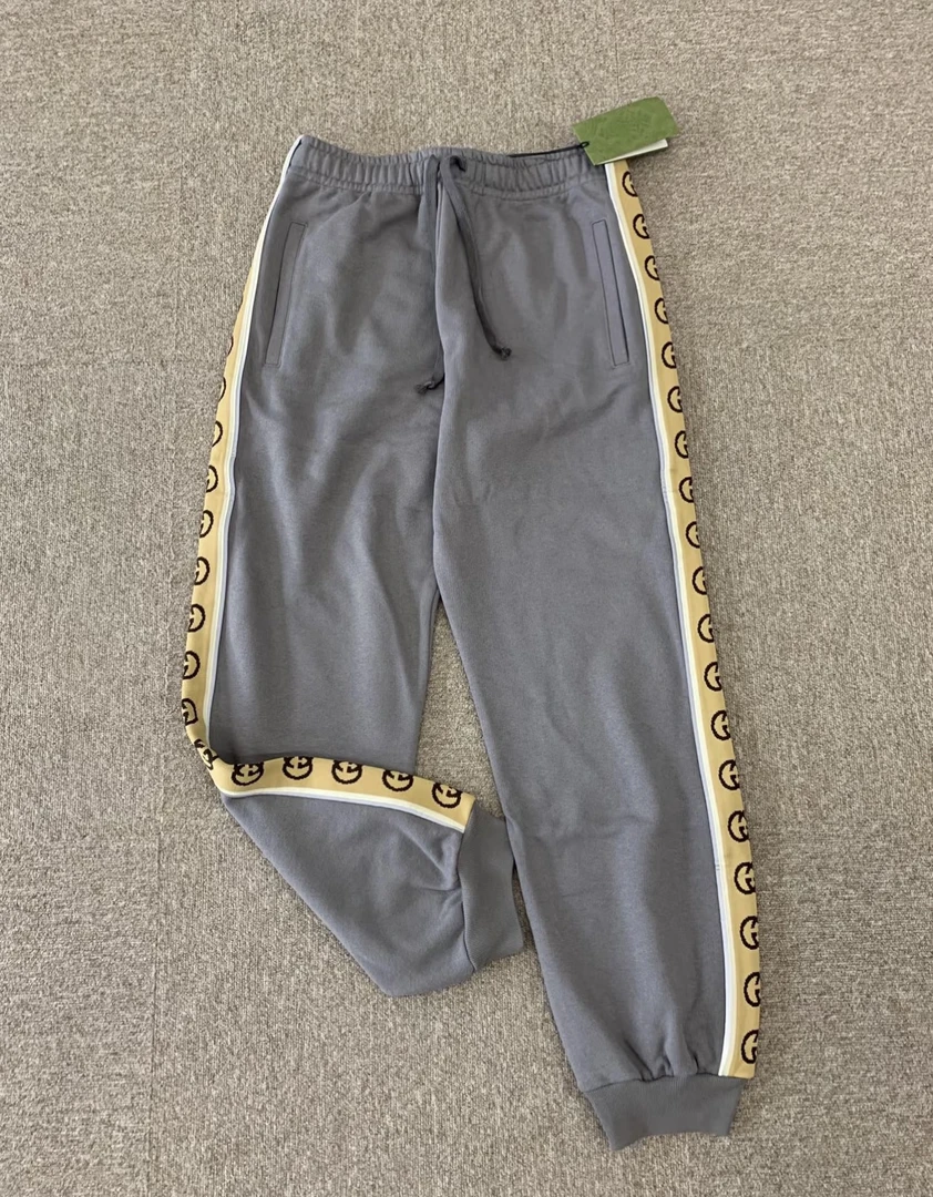 未使用 GUCCI/古驰 男款侧边双G荧光条休闲卫裤长裤