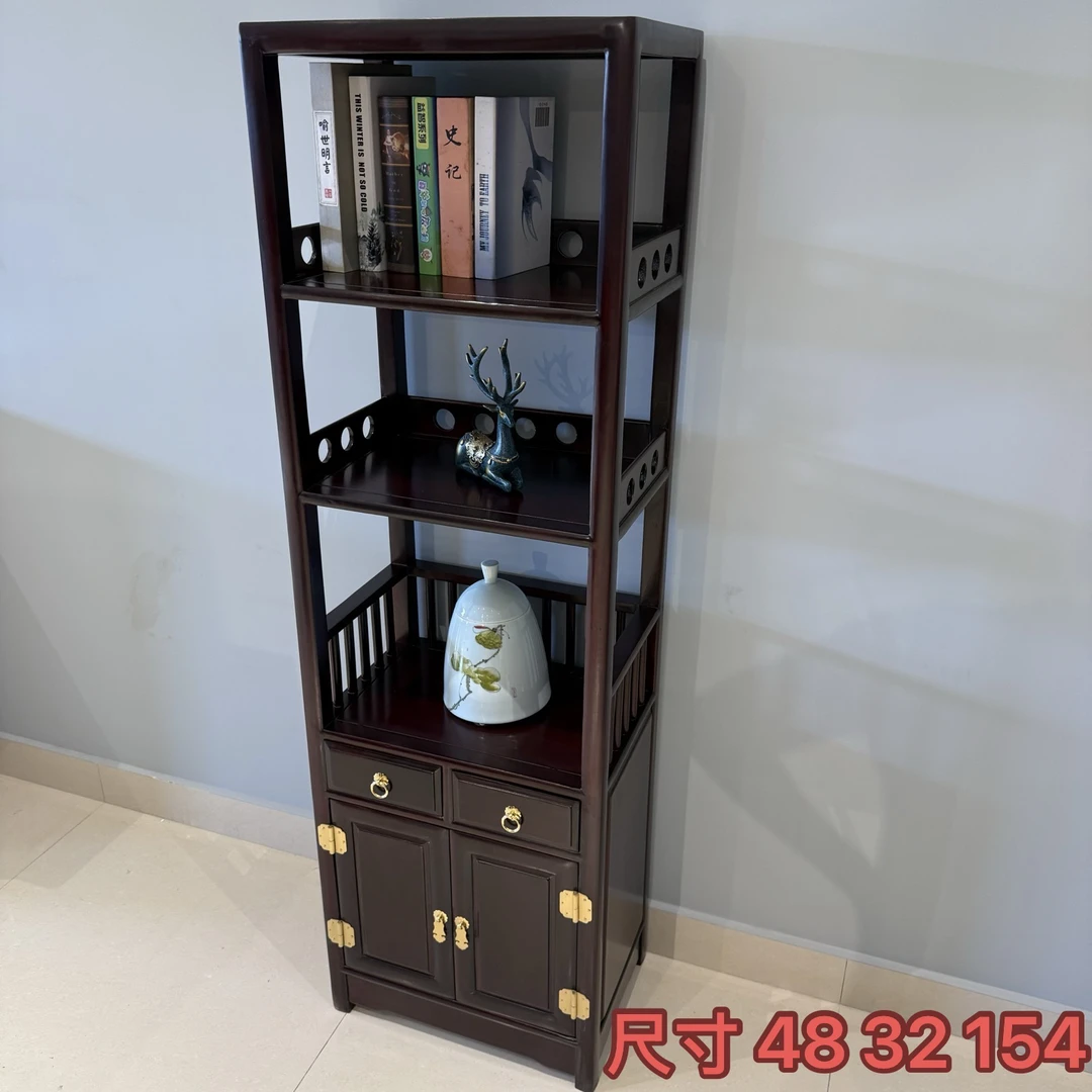 木换金  柬埔寨黑酸枝  红木家具成套家具 玲珑书柜