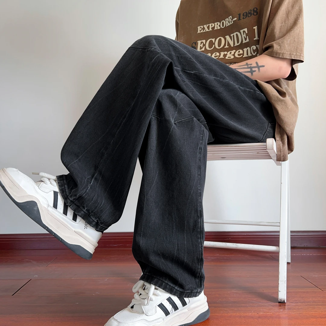隐匿者牛仔裤男2025春季新款水洗潮流百搭大码美式复古高街长裤男