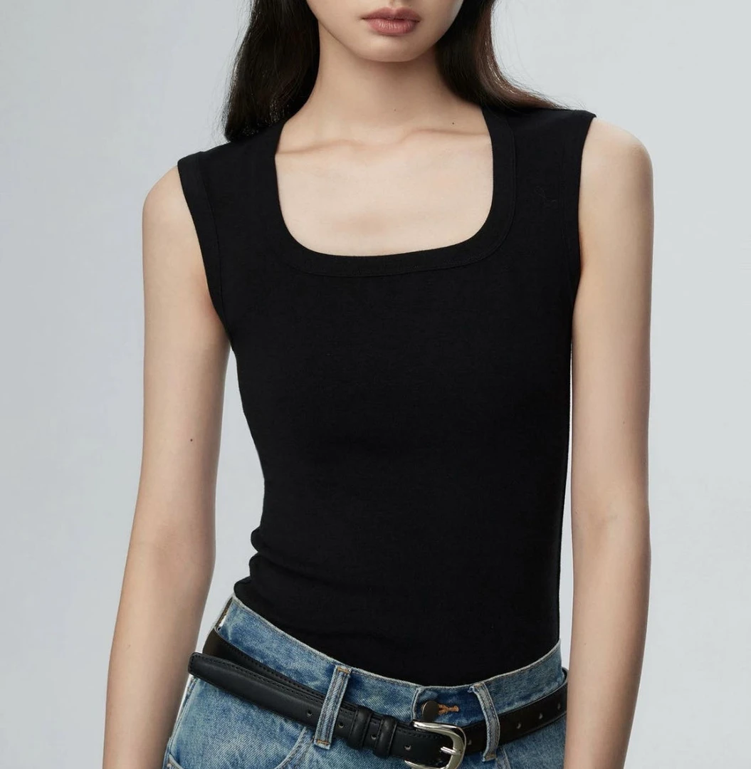 三哈宫-《ALL/S大U背心》女款极简无袖背心超柔超弹宽肩包肉设计师