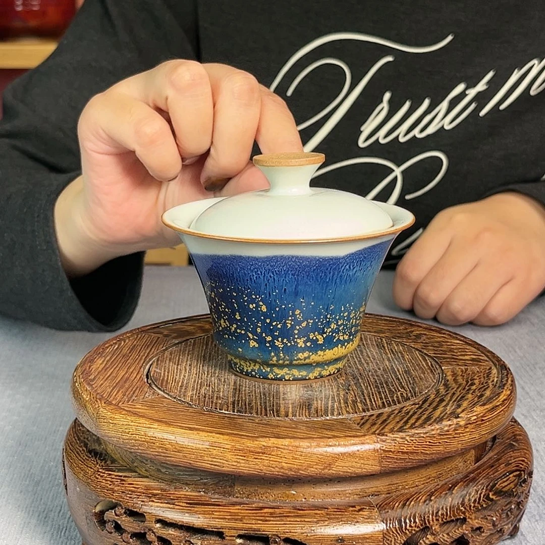 【闪购商品】钧瓷盖碗钧瓷工艺精湛20