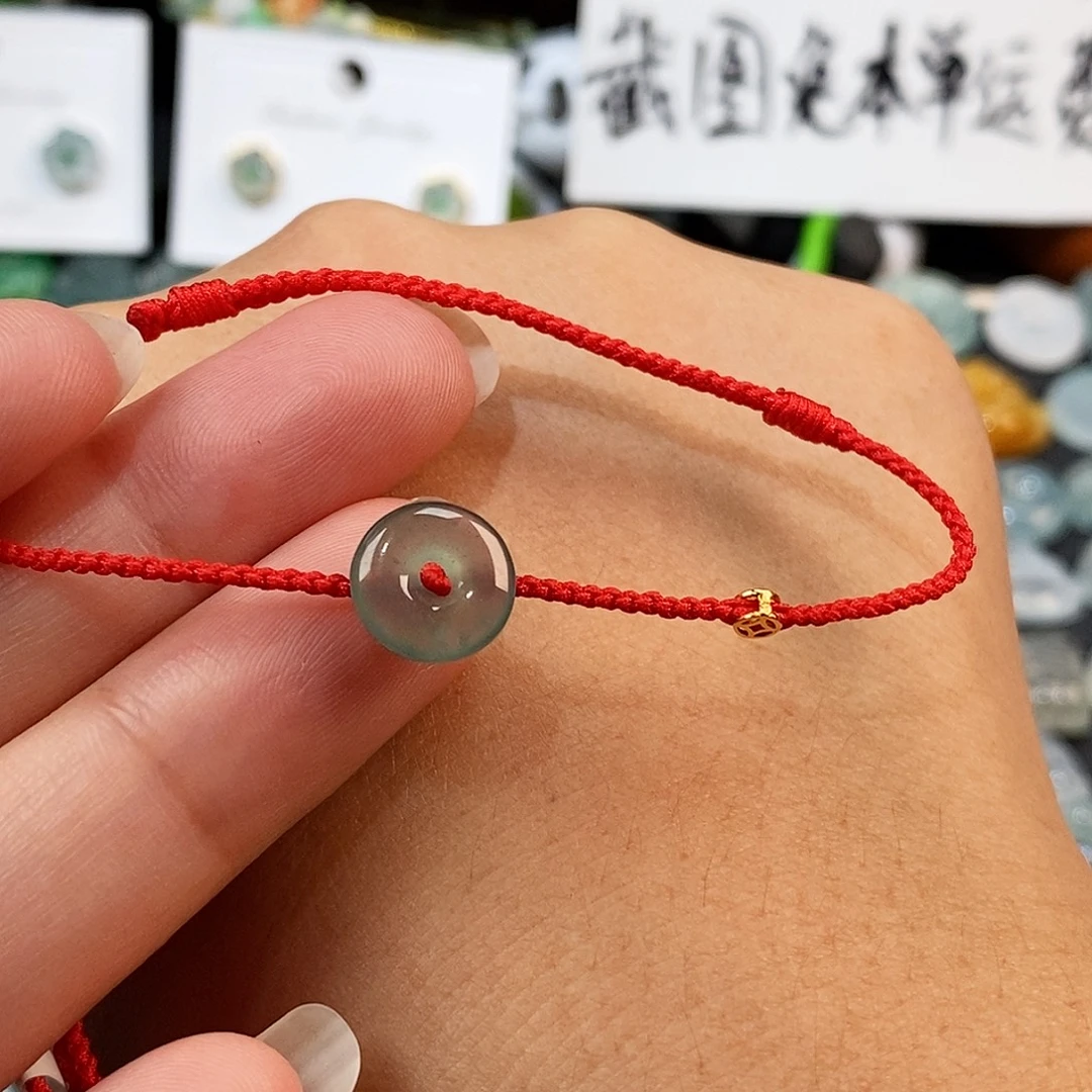 翡翠未镶嵌颈饰平安扣手绳15