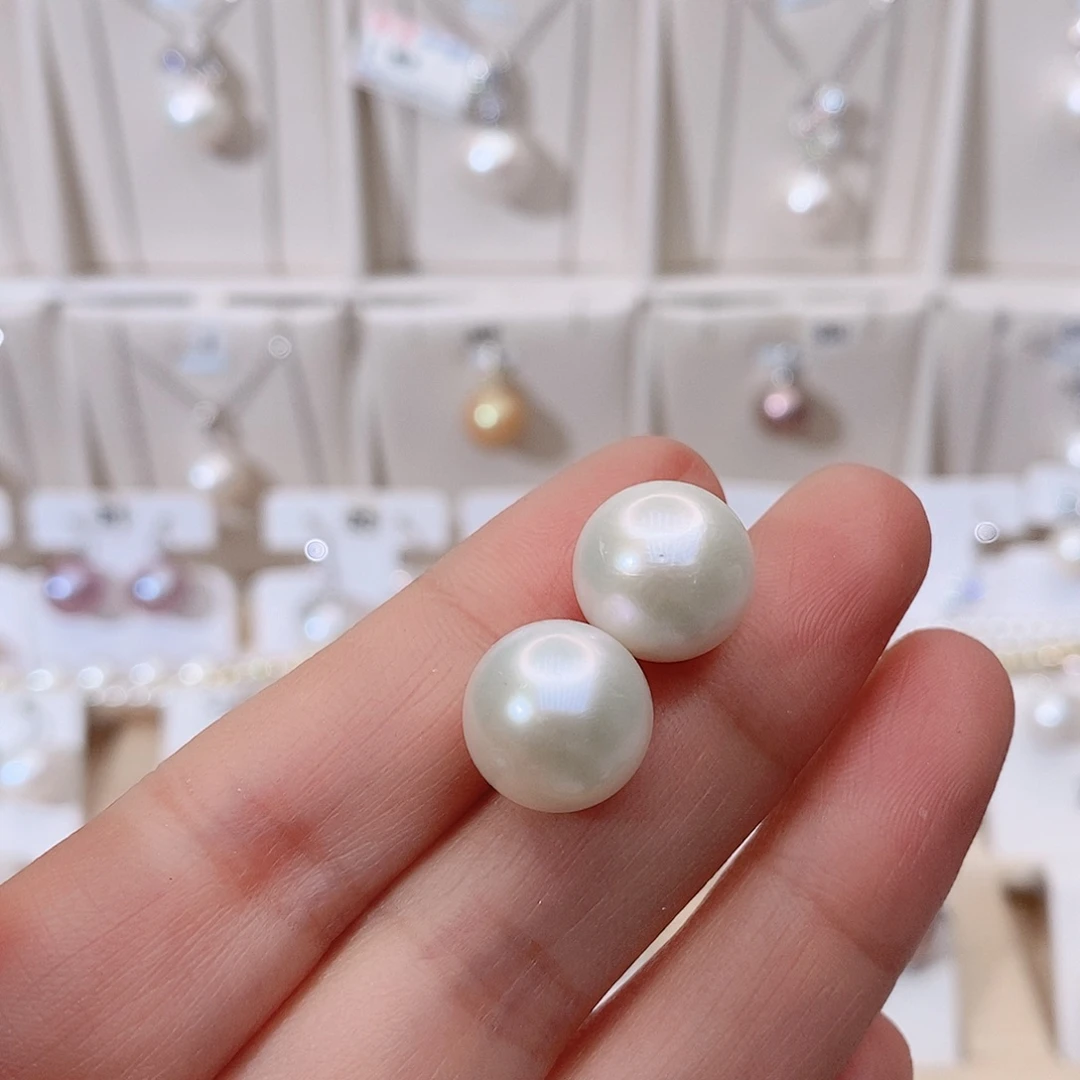 颈饰银S925镶嵌淡水珍珠木*