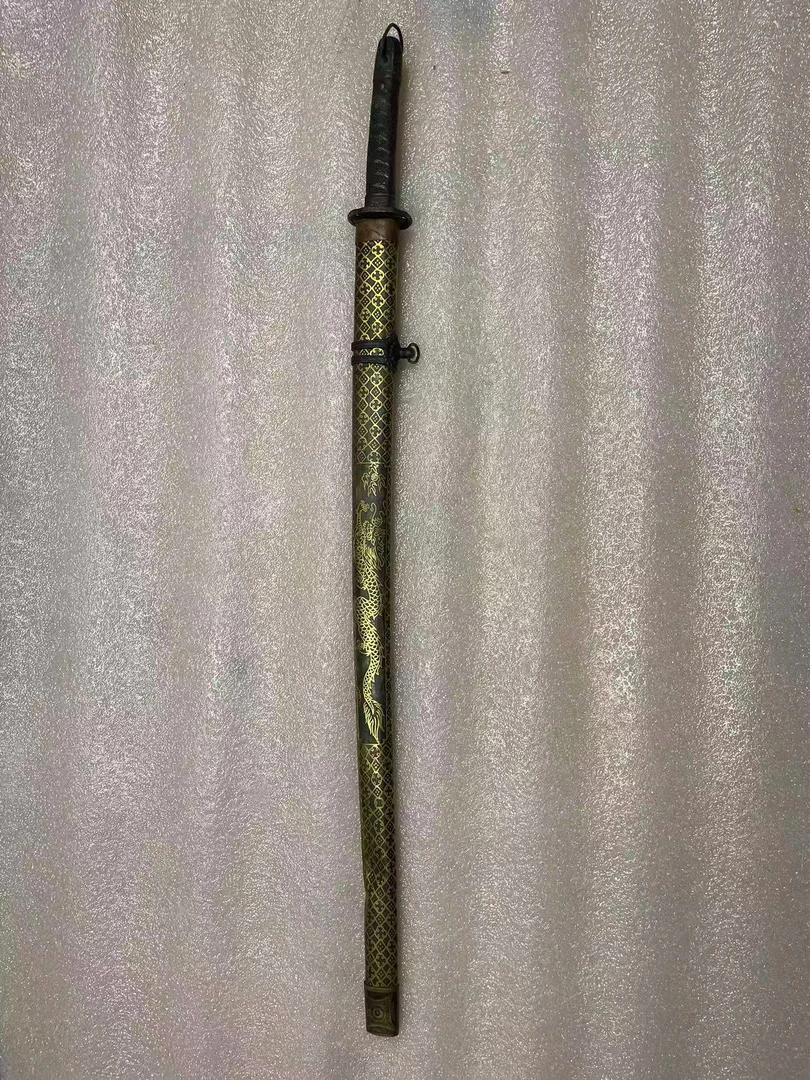 铜皮武士刀  工艺品未开刃