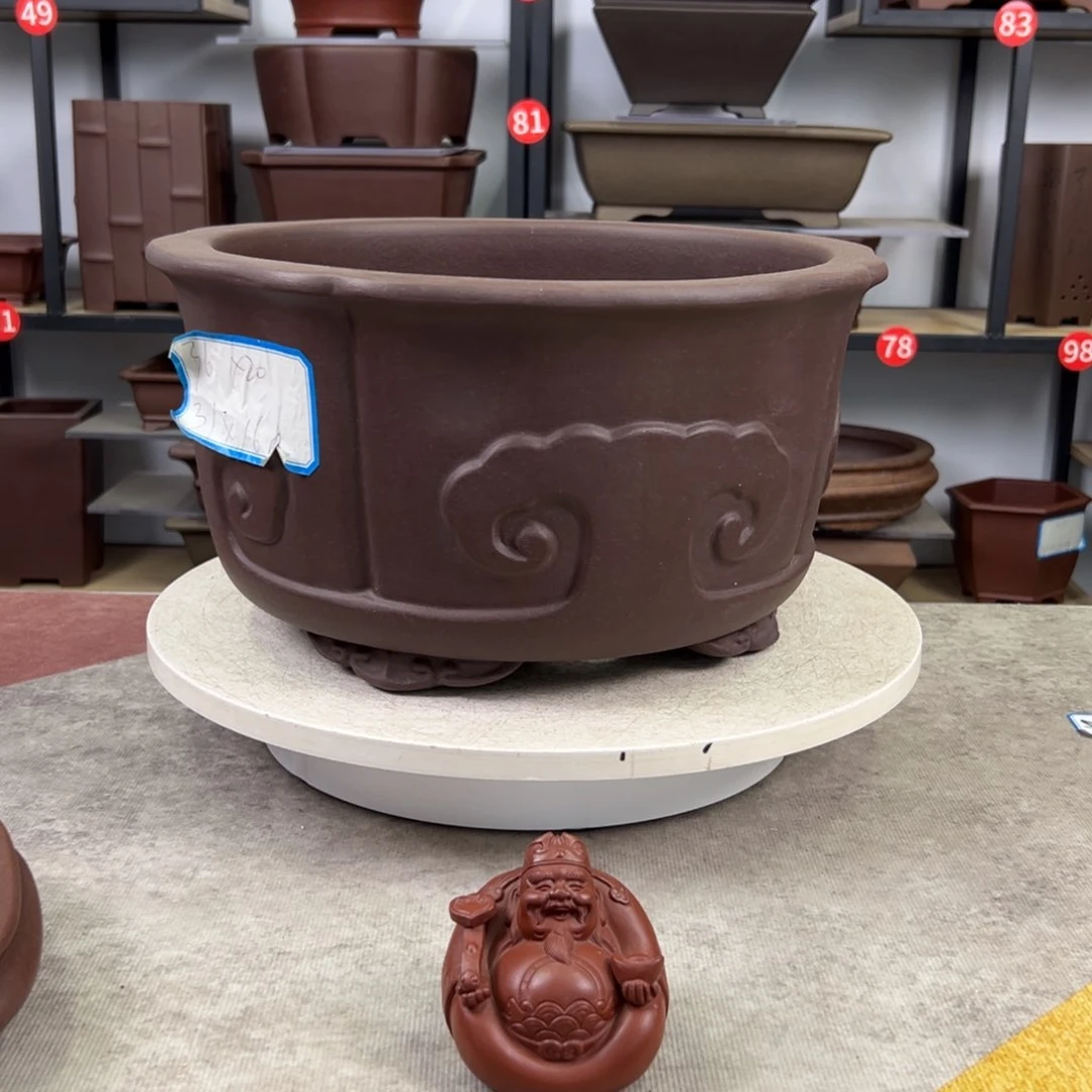 紫砂花盆内口31，内深16