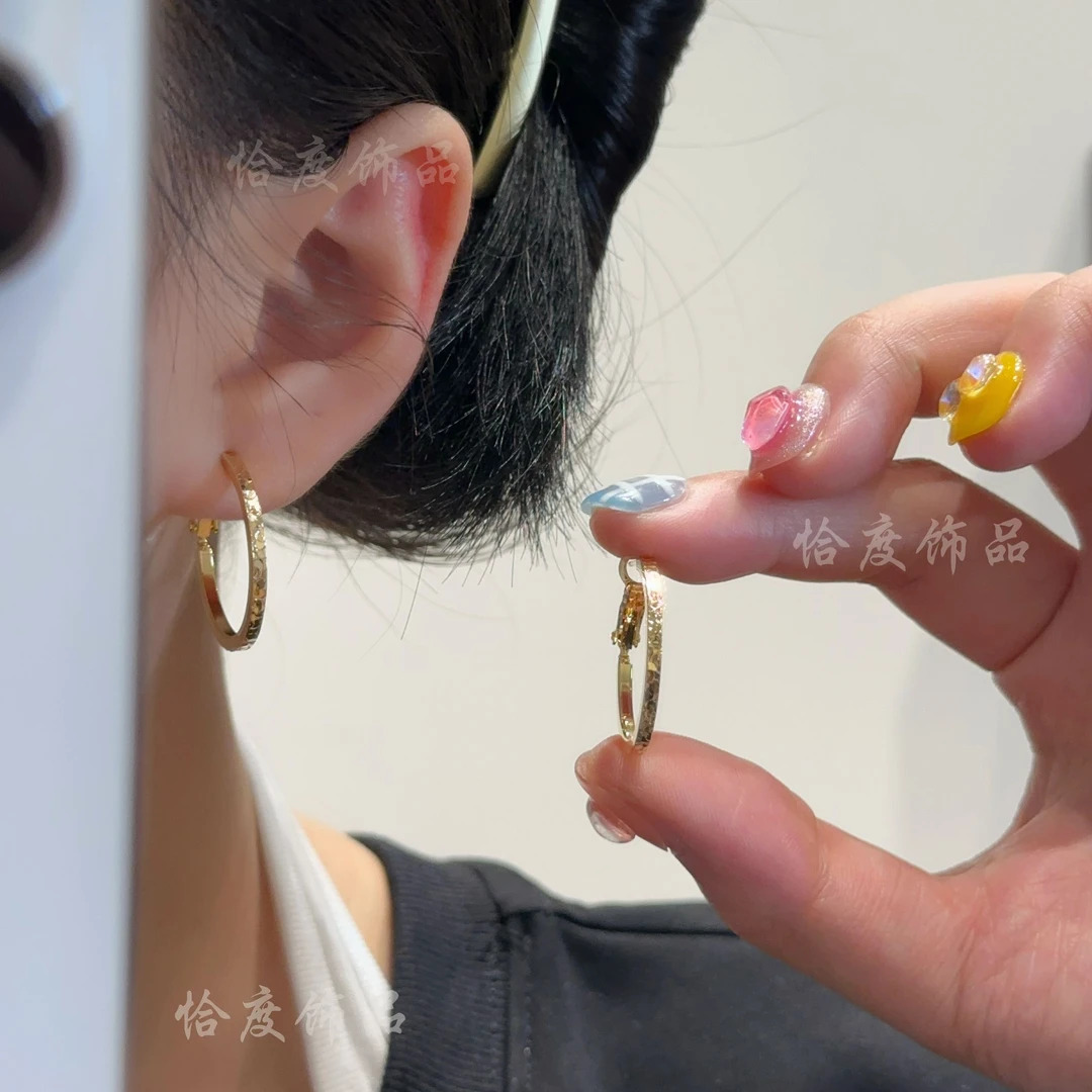 【恰度】金色复古大气圈圈耳扣