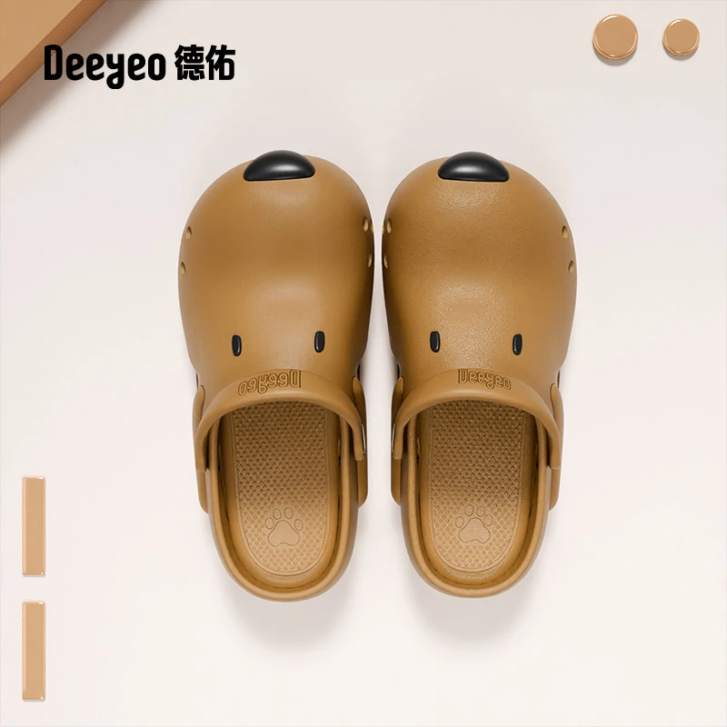 夏季户外新款软底防滑卡通包头可爱厚底增高洞洞鞋外穿显高女学生