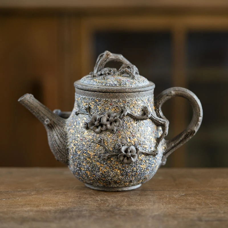 【斋居】高越岩矿蓝金梅花壶（高越S0101）