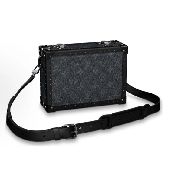 99新 LouisVuitton/路易威登 黑色老花1366铆钉BOX硬盒子硬箱子