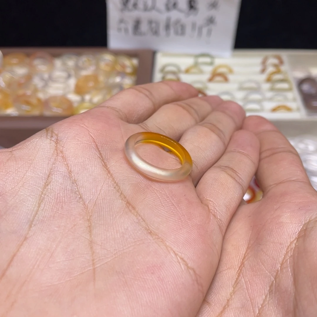 玛瑙/玉髓未镶嵌戒指67号港17