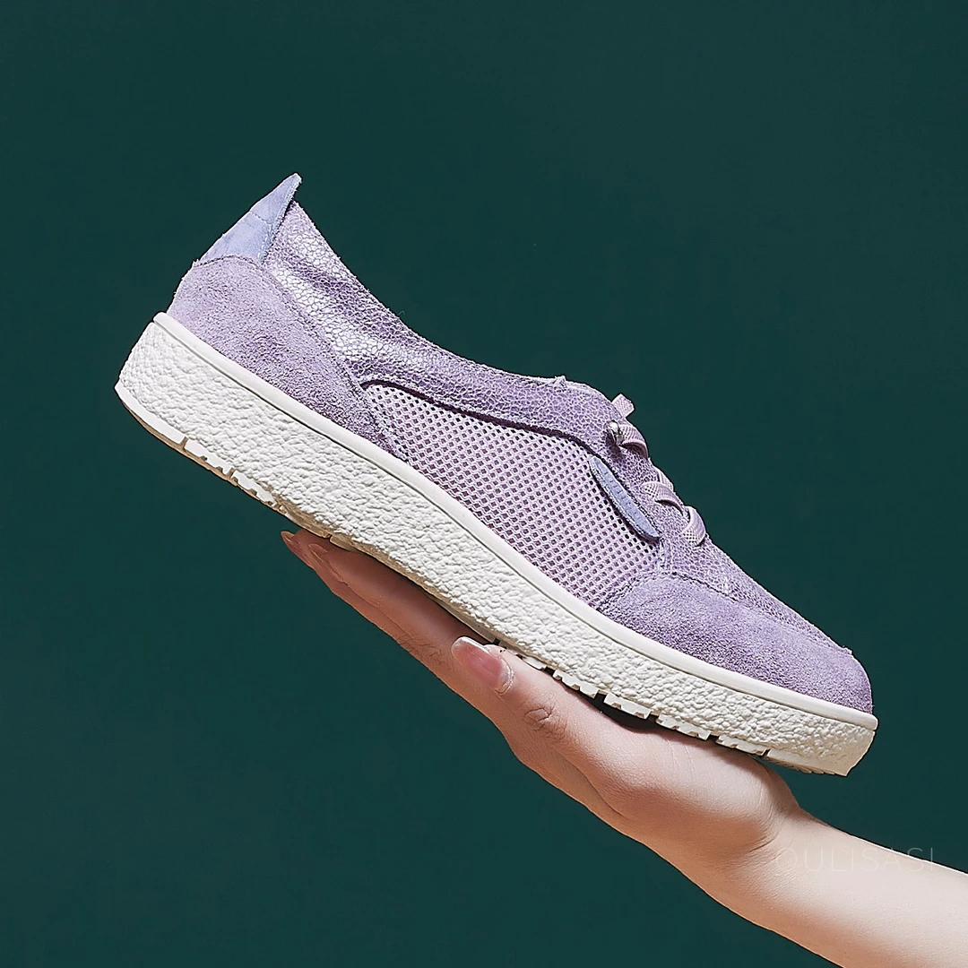 | 巫山是云 | 3公分 真皮女鞋2025爆裂纹皮网布透气防滑女 554