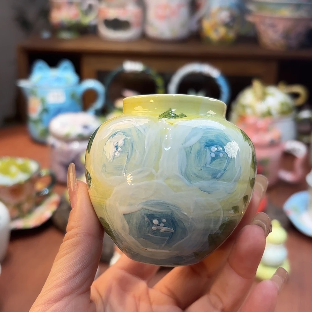 景德镇手绘高温釉下彩陶瓷茶具