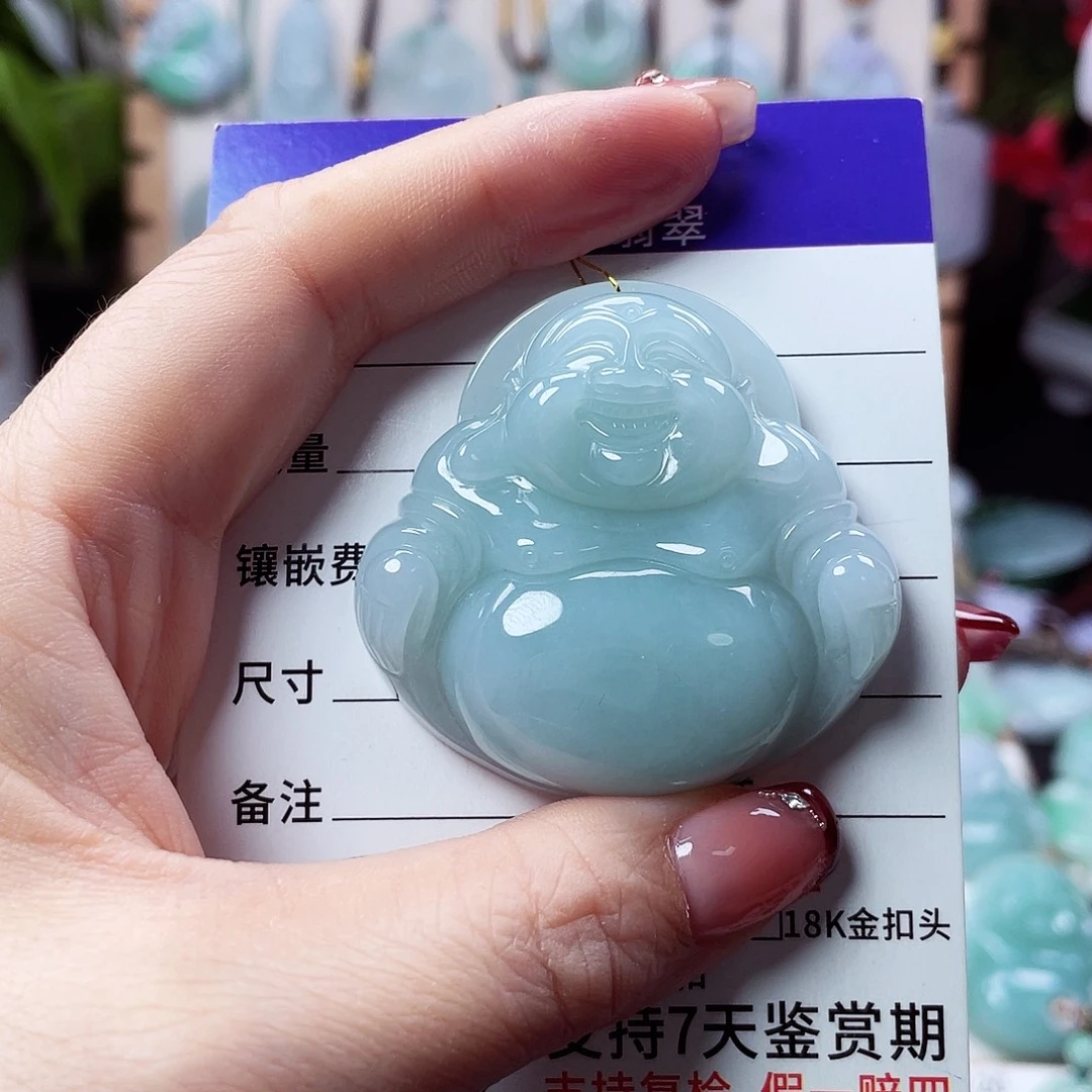 翡翠未镶嵌颈饰佛公21
