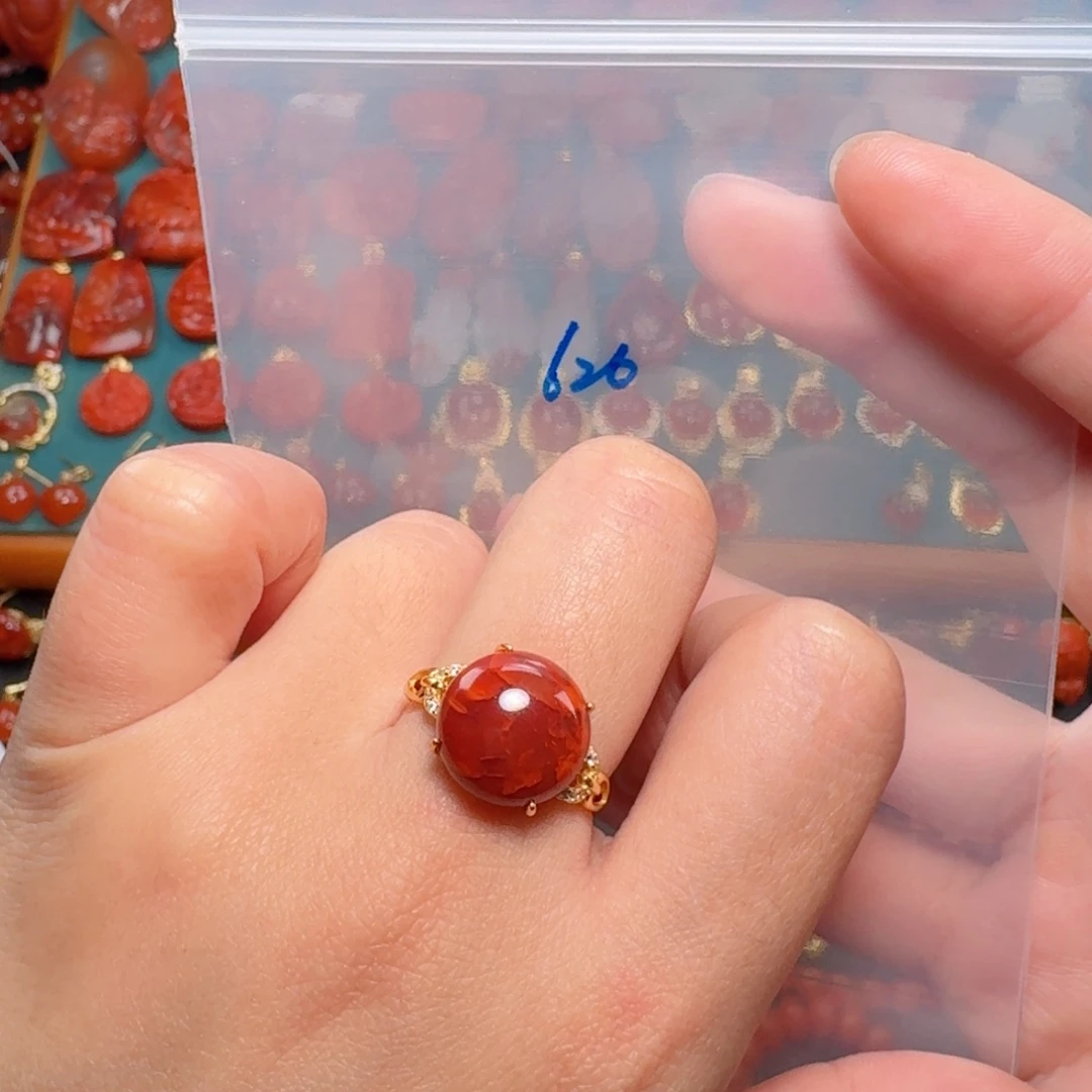 南红玛瑙南红银S925镶嵌