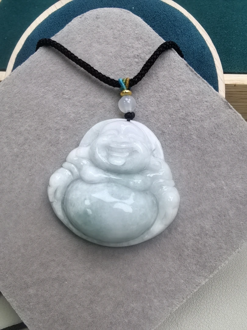 天然A货翡翠佛公吊坠