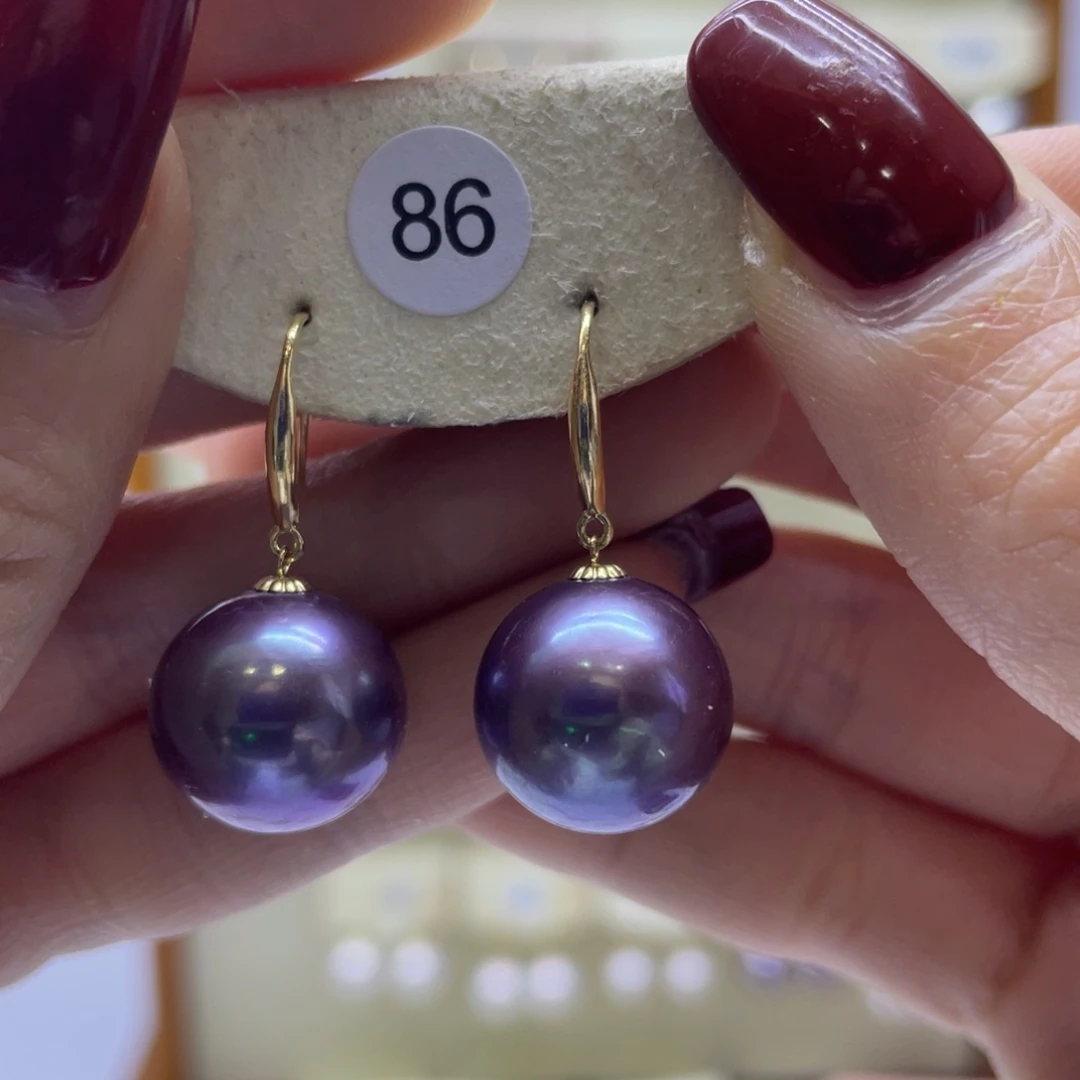 淡水珍珠耳饰18K金镶嵌