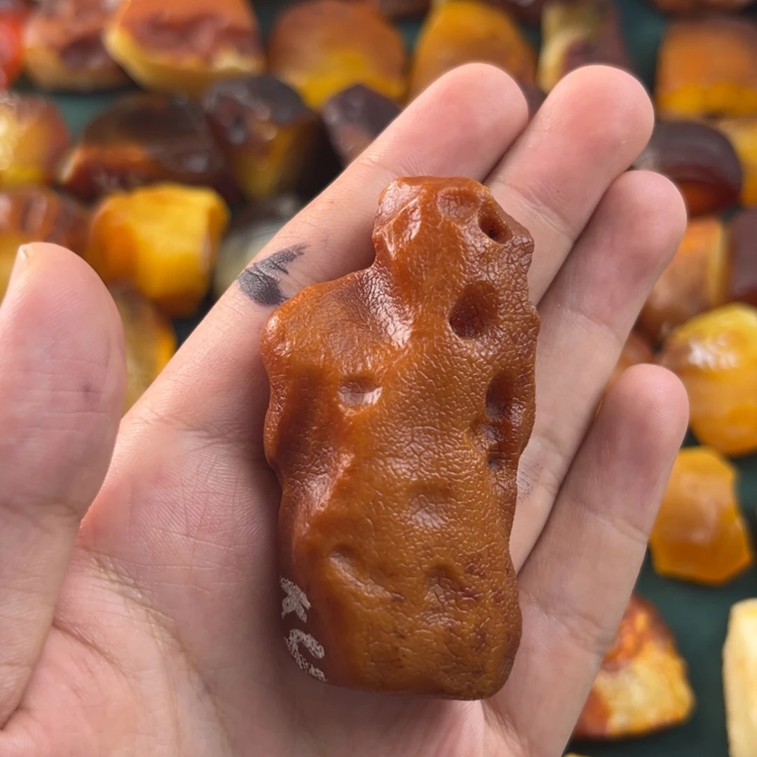 東***海定制琥珀未镶嵌全皮手把