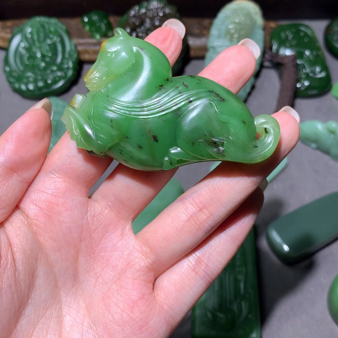 和田玉颈饰银S925镶嵌