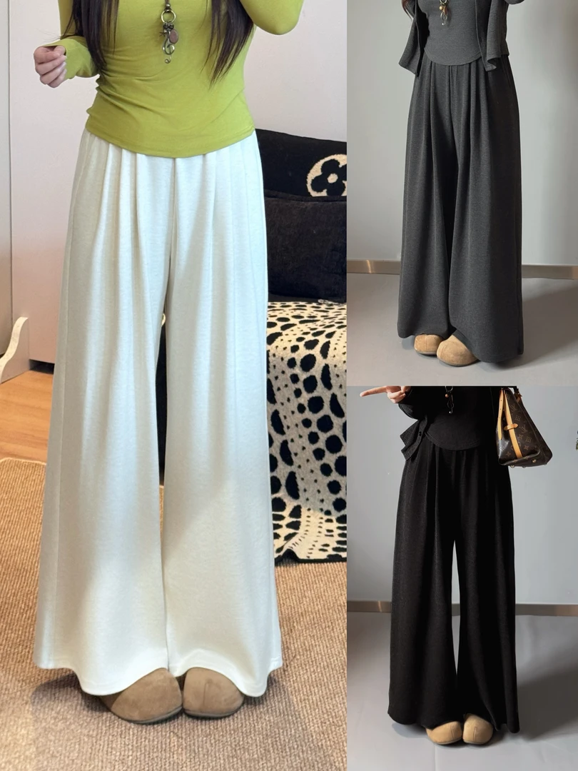 现货【小雨】新款2025秋季大码遮肉显瘦气质休闲裤子 0951