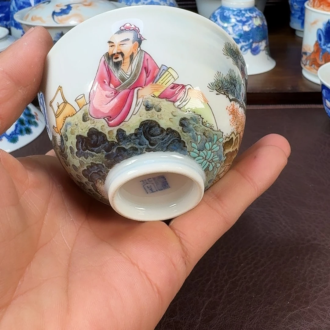 瓷片檟****哲当代景德镇陶瓷手绘茶具