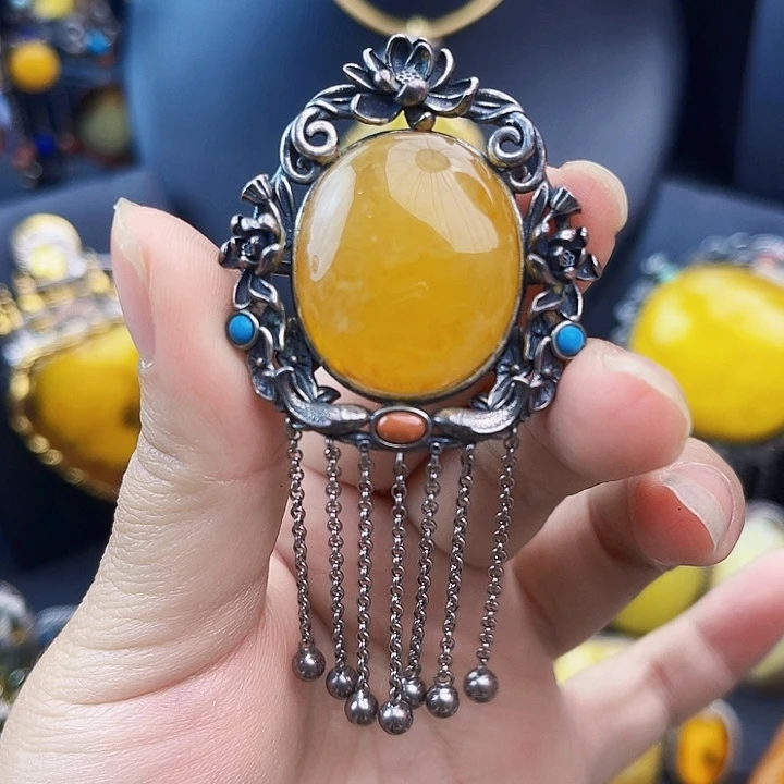 琥珀银S925镶嵌裸石