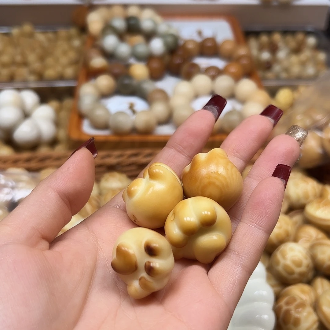 k***乐手串菩提根/象牙果瑕疵炭烤爱心猫爪4颗有裂