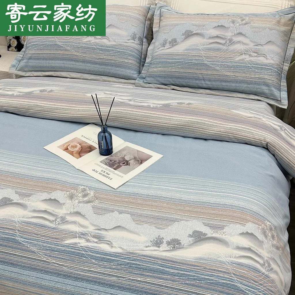 新款新款热卖加厚斜纹四季款印花四件套透气