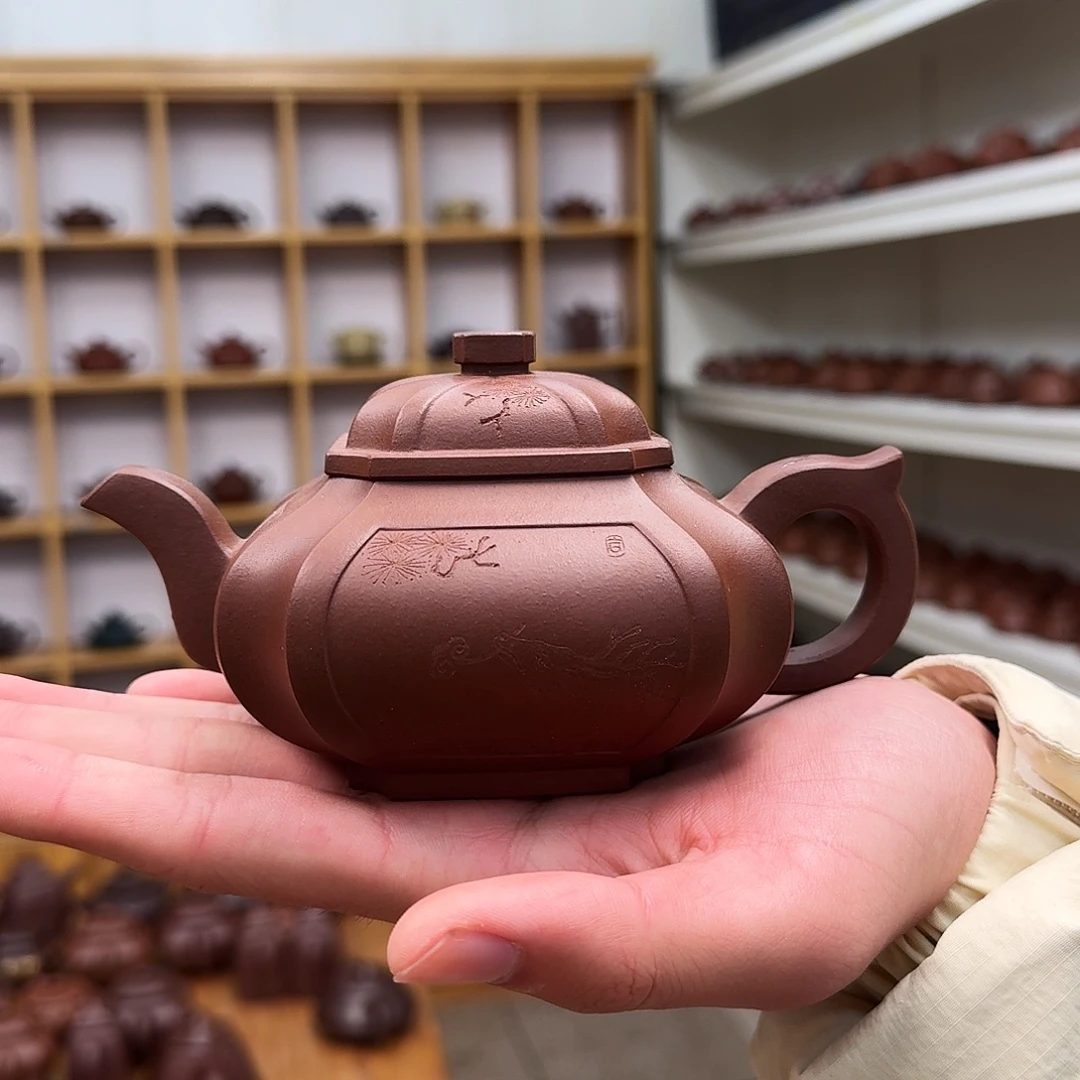 紫砂茶壶四方抽角井栏260cc