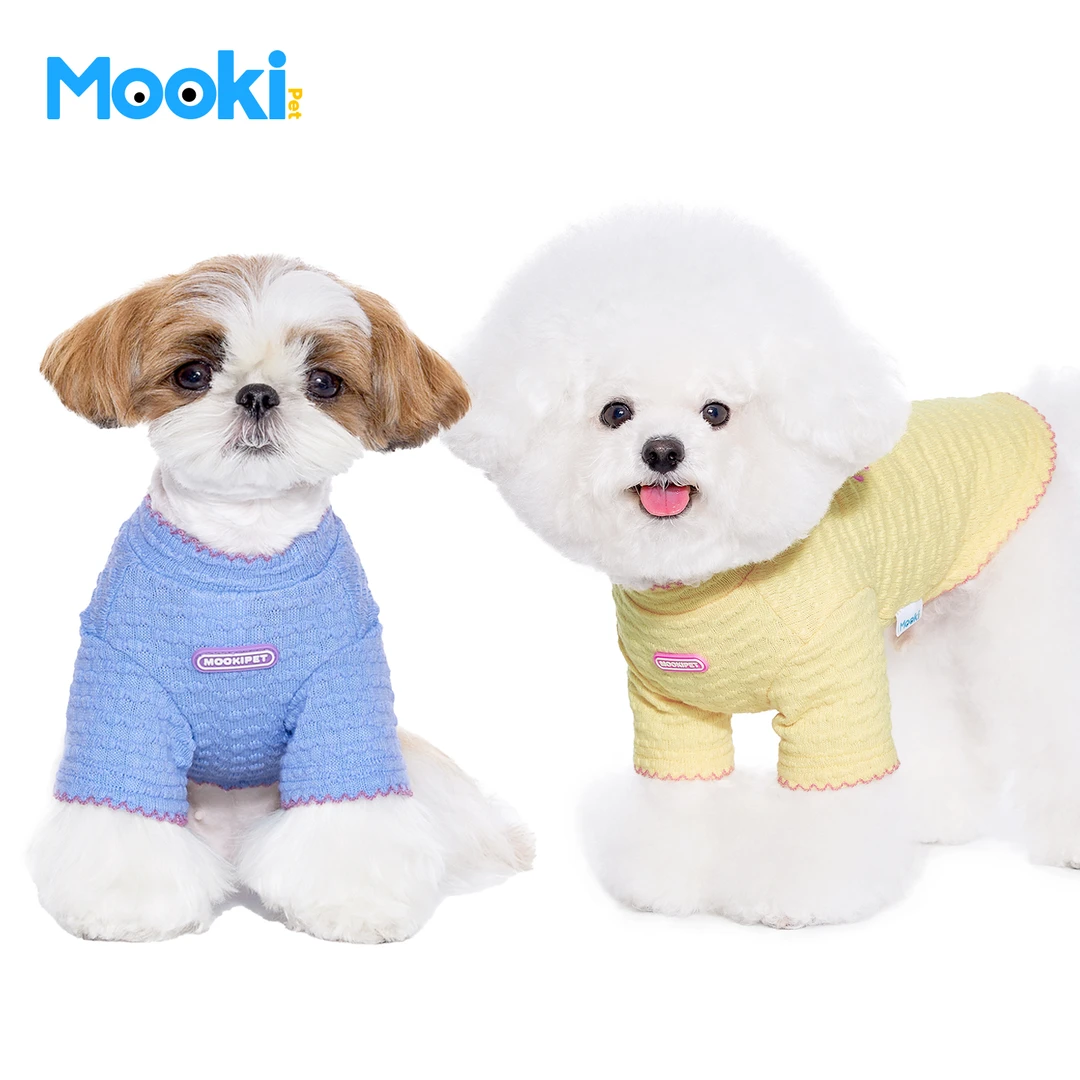 mookipet狗狗T恤秋季新款马尔济斯比熊西施雪纳瑞小型犬针织衣服