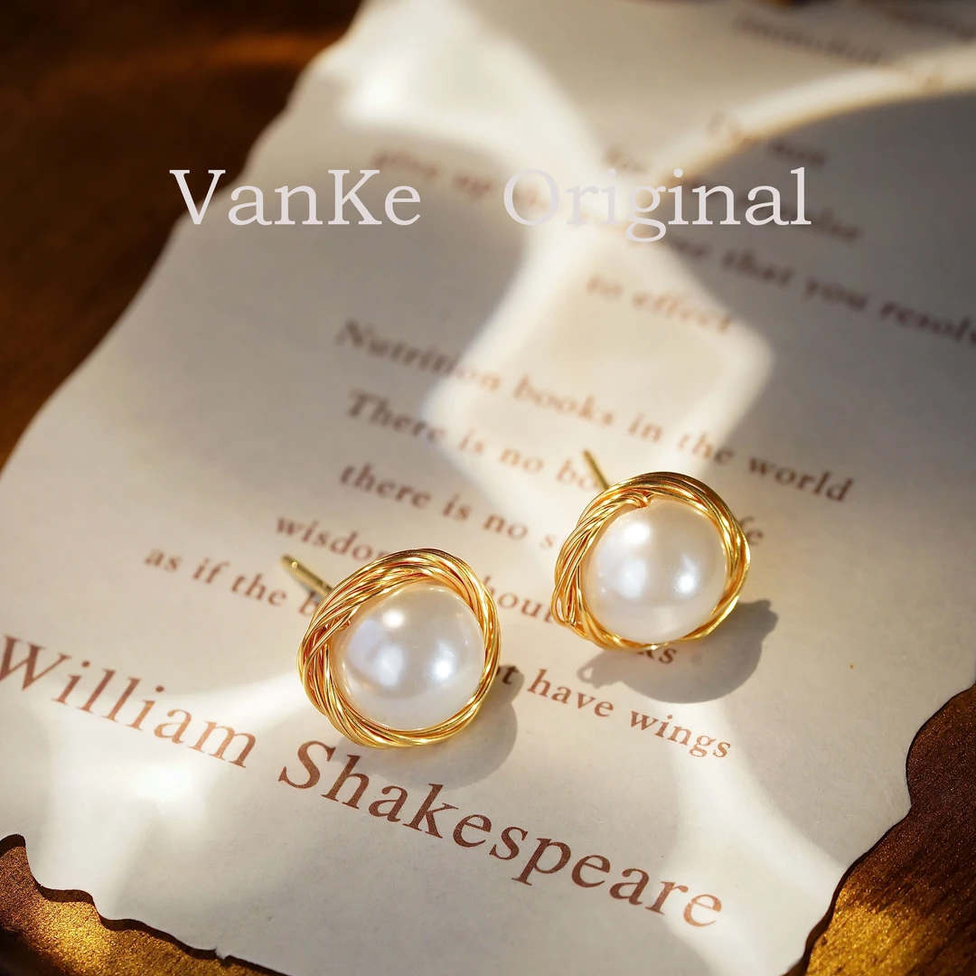铜合金耳饰 A213【纯净之雪】时尚经典百搭气质珍珠耳饰