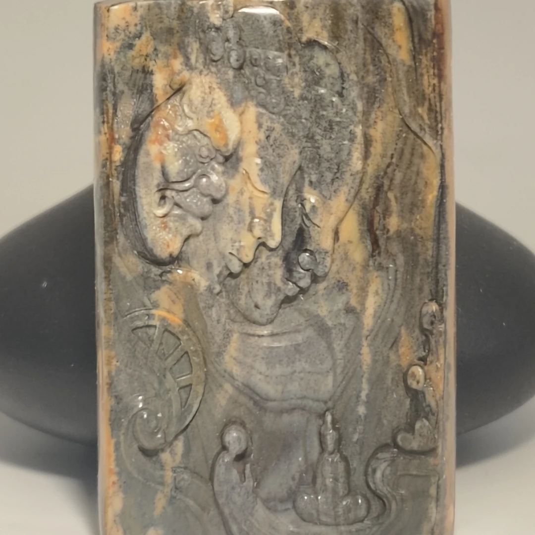 猛犸牙雕水墨一心向佛63*41*12mm吊坠假一罚四X801