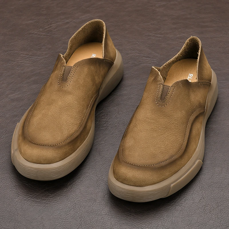 2025春秋真皮一脚蹬休闲时尚豆豆鞋