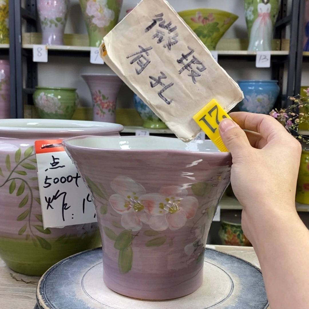 景德镇手工手绘陶瓷花盆