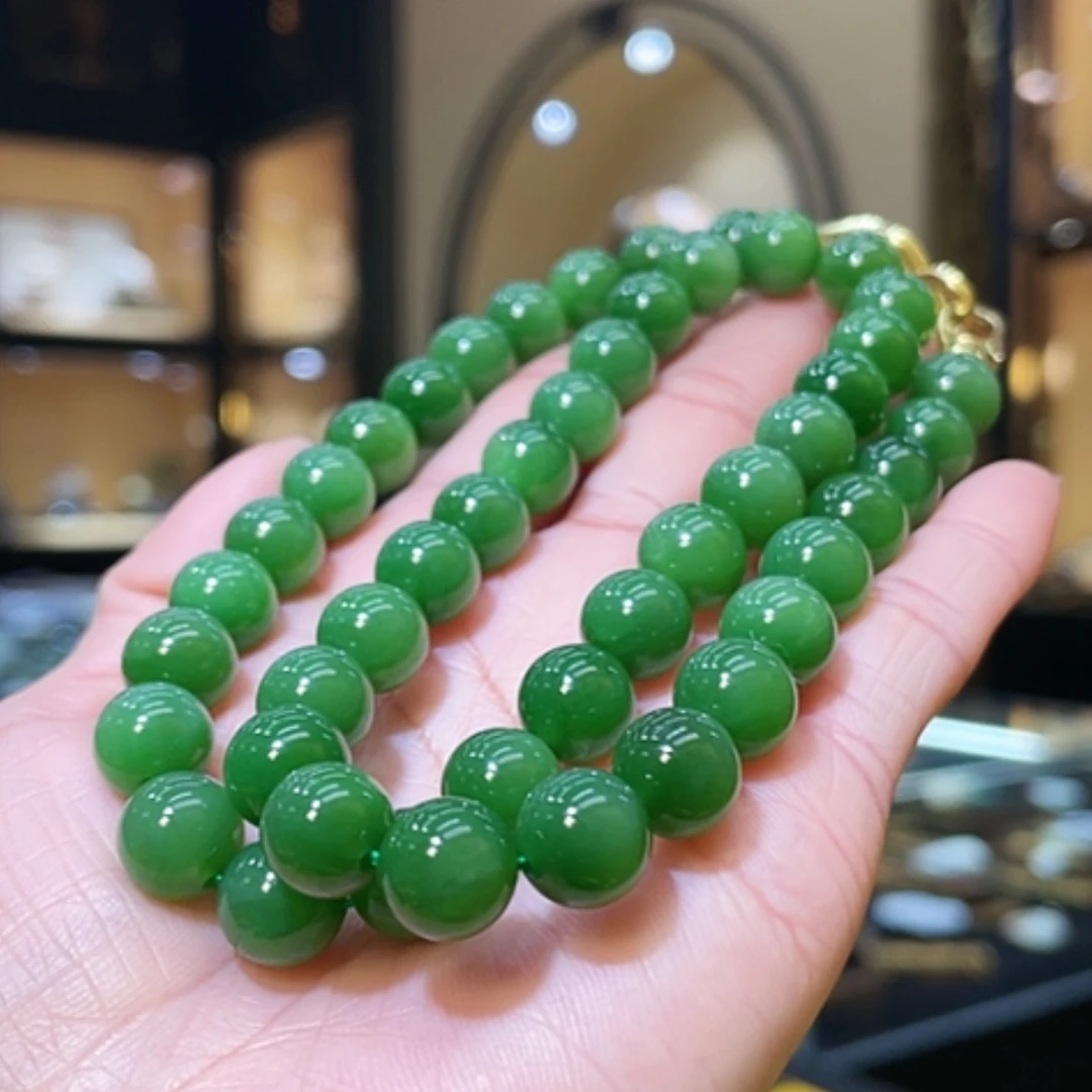 【闪购商品】和田玉颈饰合金10mm圆珠