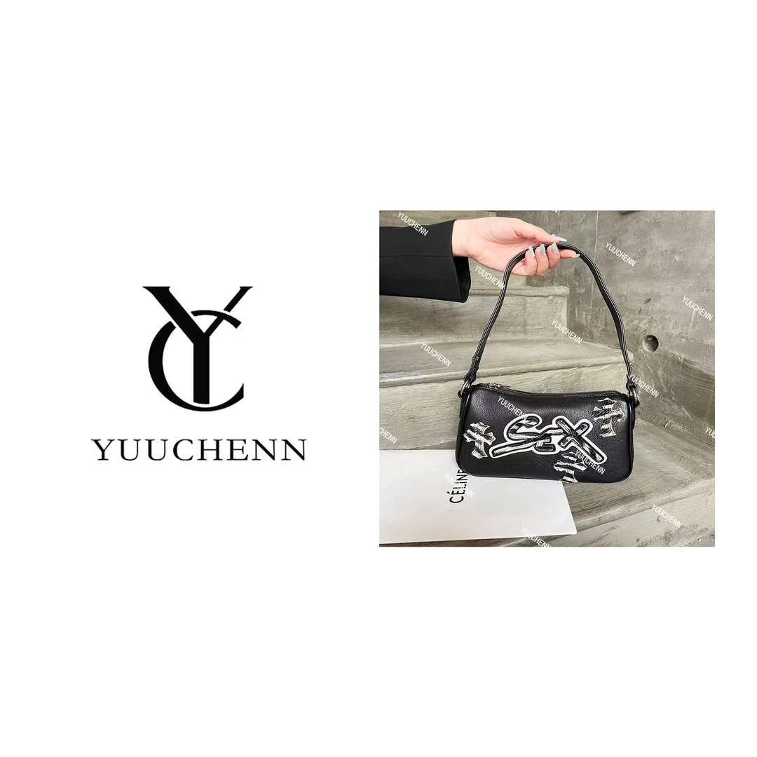 YUUCHENN【鸡块包】23cm进口皮 黑色sex限定单肩包 HH6282