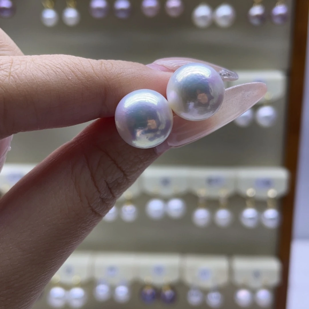 淡水珍珠耳饰18K金镶嵌