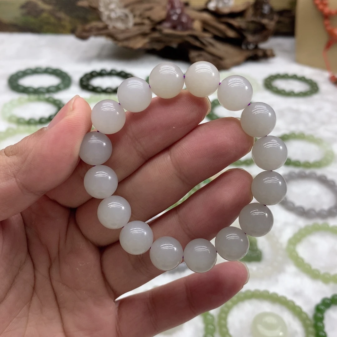 和田玉未镶嵌手串（烟紫11.5）