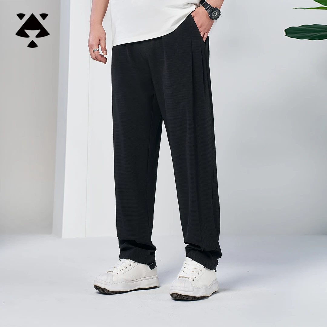 【冰丝速干】森老板胖子大码男装夏季薄款宽松直筒裤凉感透气休闲裤