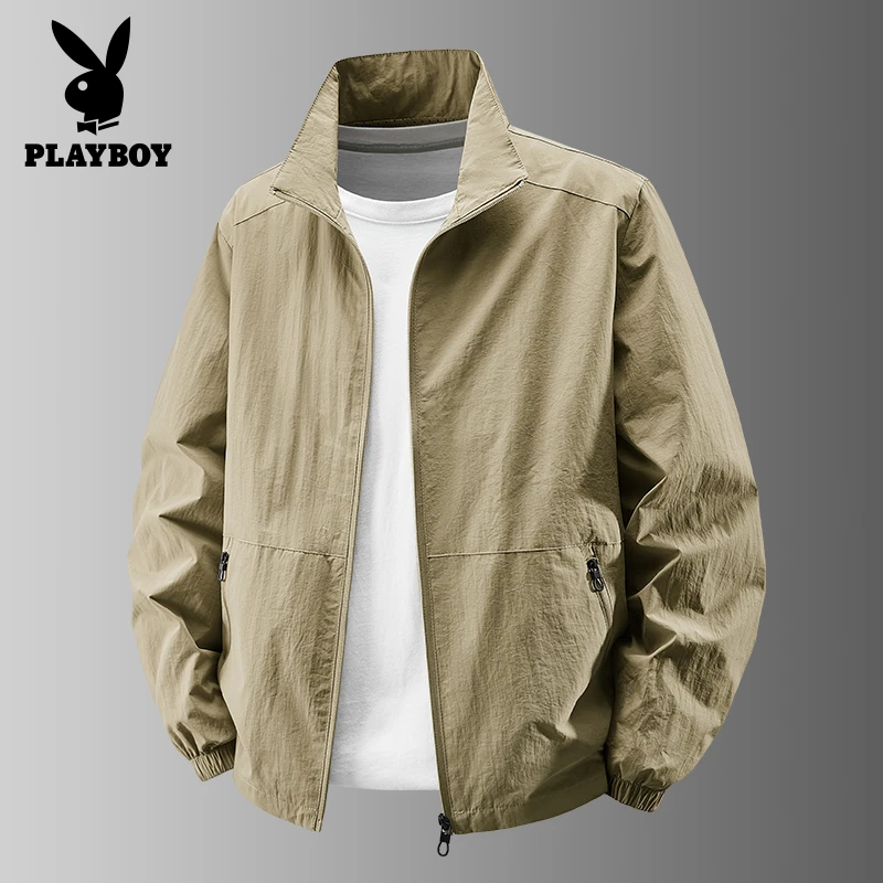 PLAYBOY/花花公子夹克男春季新款男士户外运动宽松休闲中老年外套