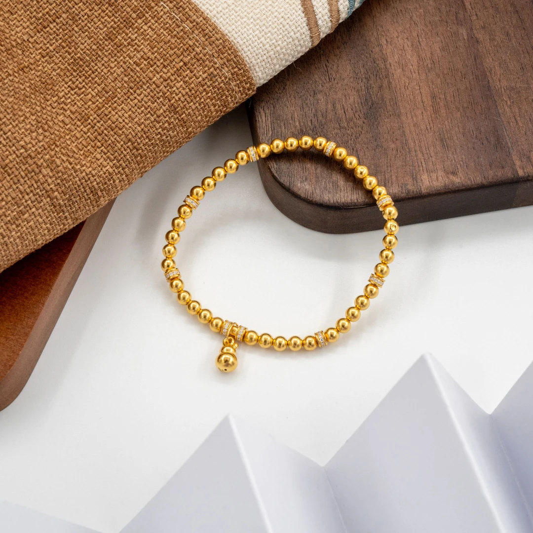 阿敏专属-Y/G【葫芦金珠点钻手串】足金999配件手串 （附加328）